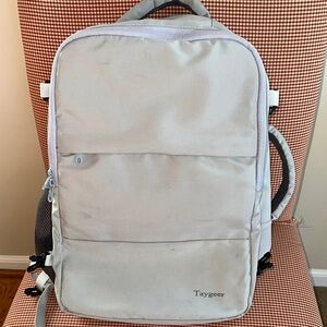 Taygeer Light Gray Travel Backpack • Laptop Compartment • USB Port